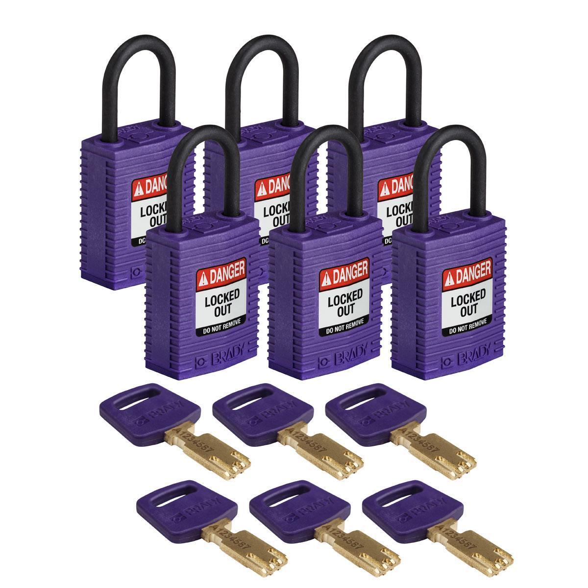 Brady® CPT-PRP-25PL-KA6PK Lockout Padlocks