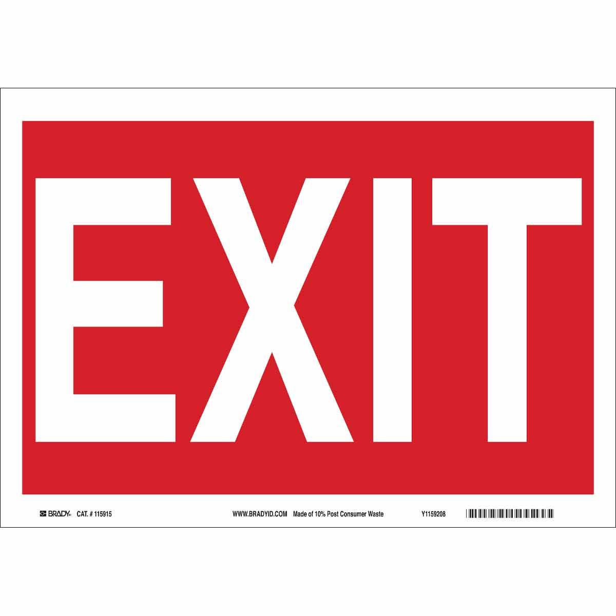 Brady® 118133 Fire, Emergency, Exit & First Aid Signs
