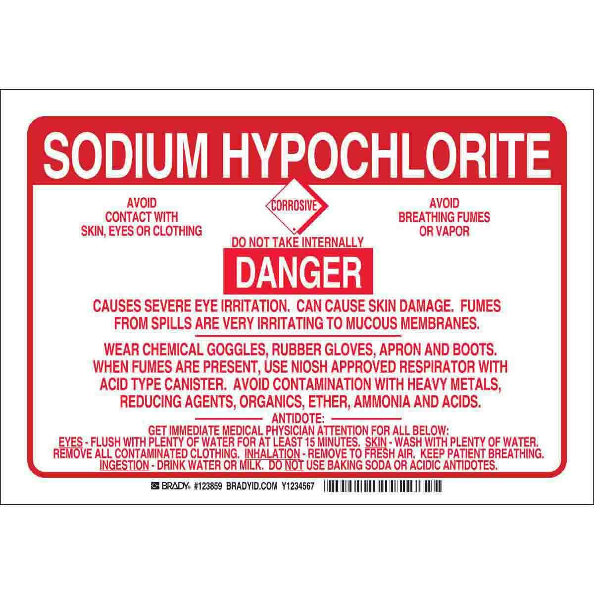 Brady® 123862 Chemical & Hazardous Material Signs