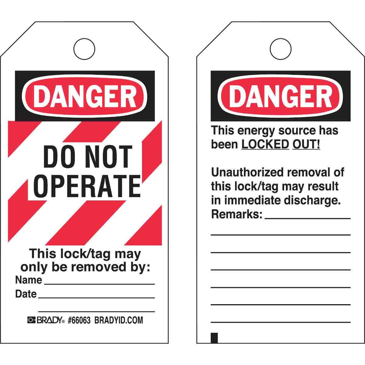 Brady® 66063 Safety & Facility Tags