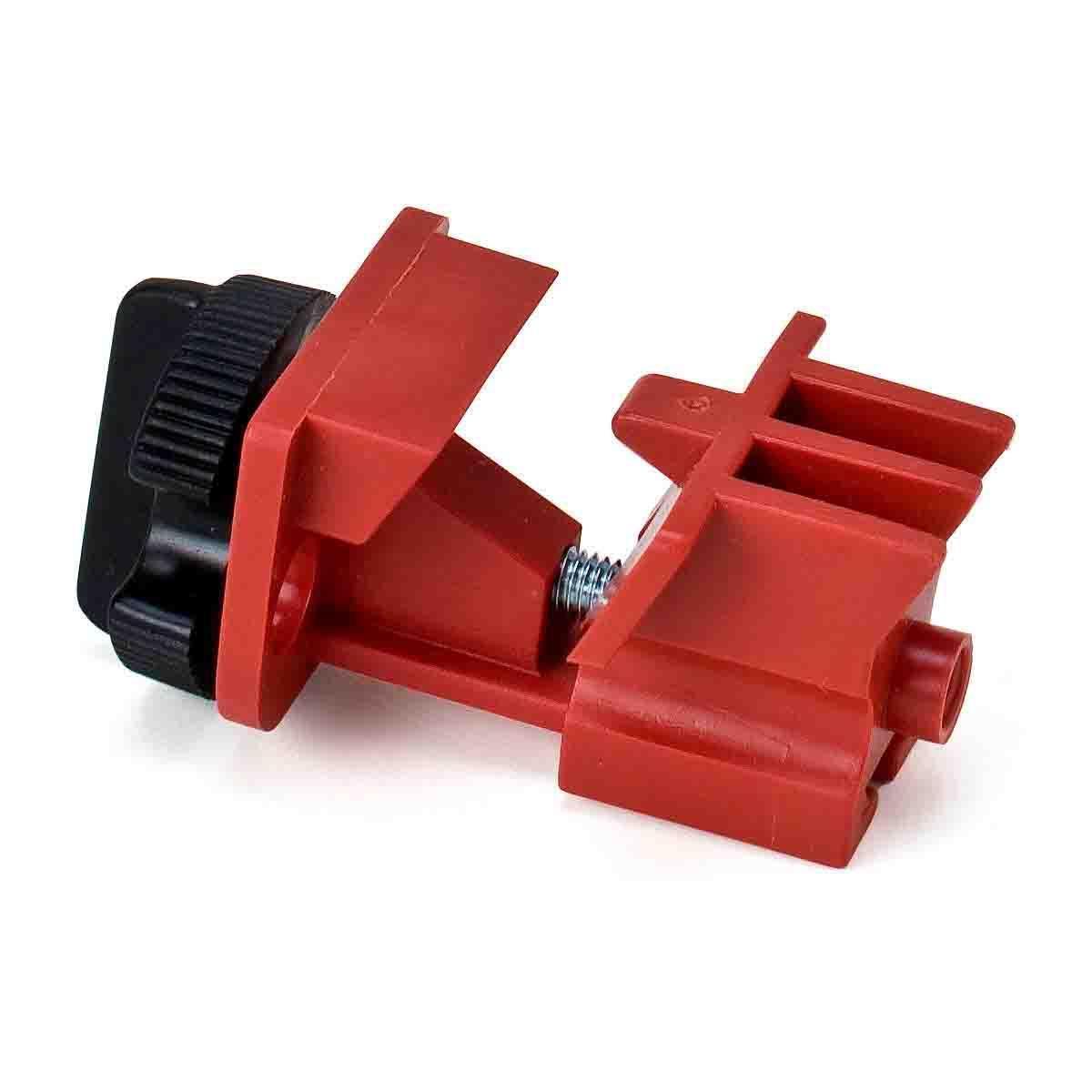 Brady® 66321 Electrical Risk Multi-Pole Universal Circuit Breaker Switch Lockout Device, For Use With 2/3-Pole Circuit Breaker, Nylon/LOTO-39 Polypropylene, Red