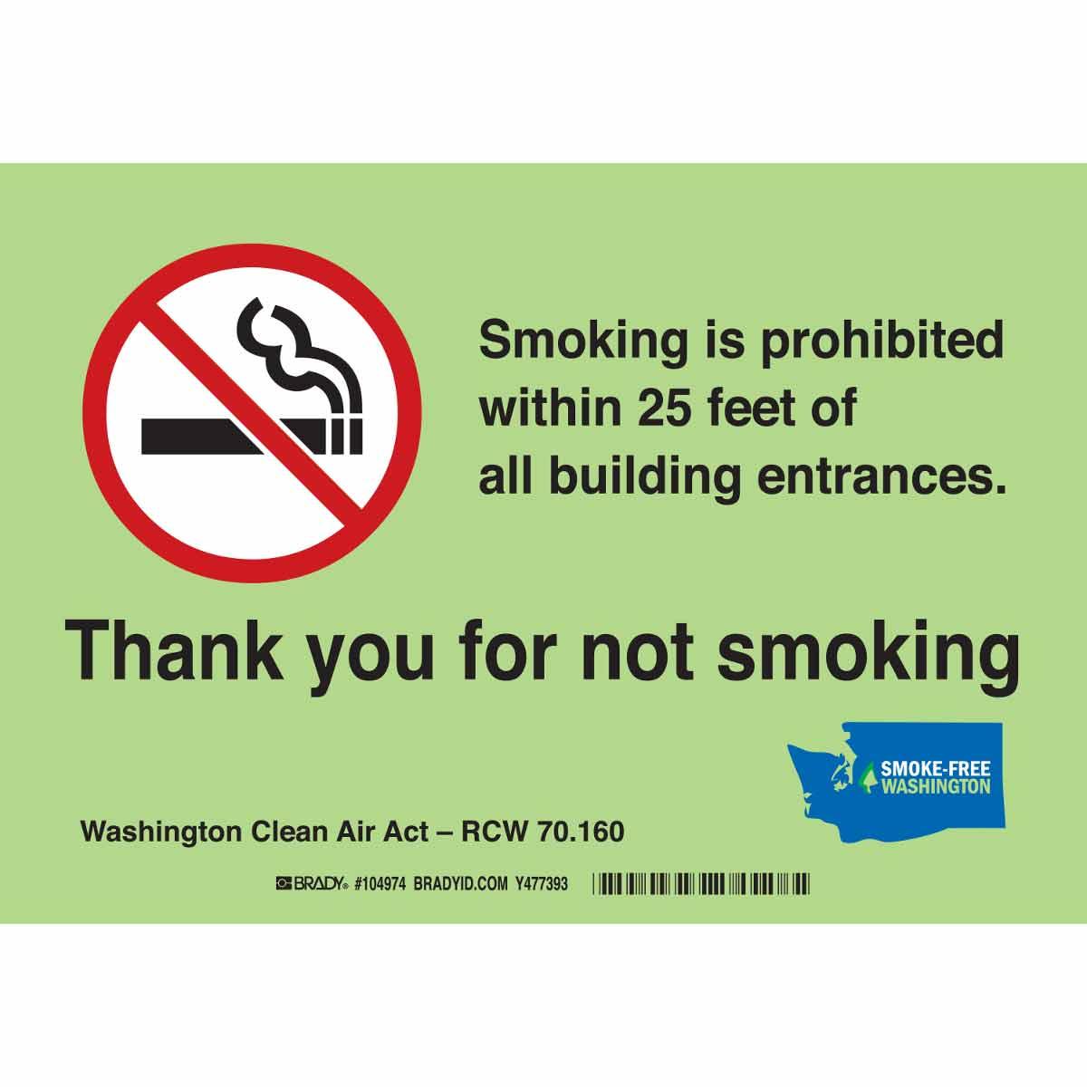 Brady® 104974 No Smoking & Restricted Activity Signs