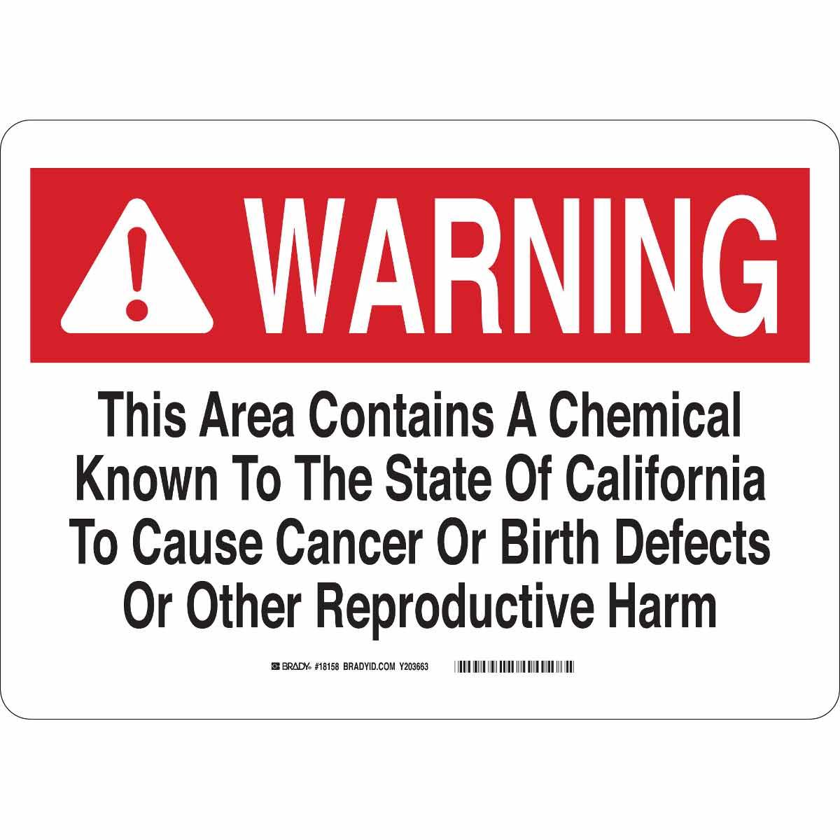 Brady® 18158 Chemical & Hazardous Material Signs