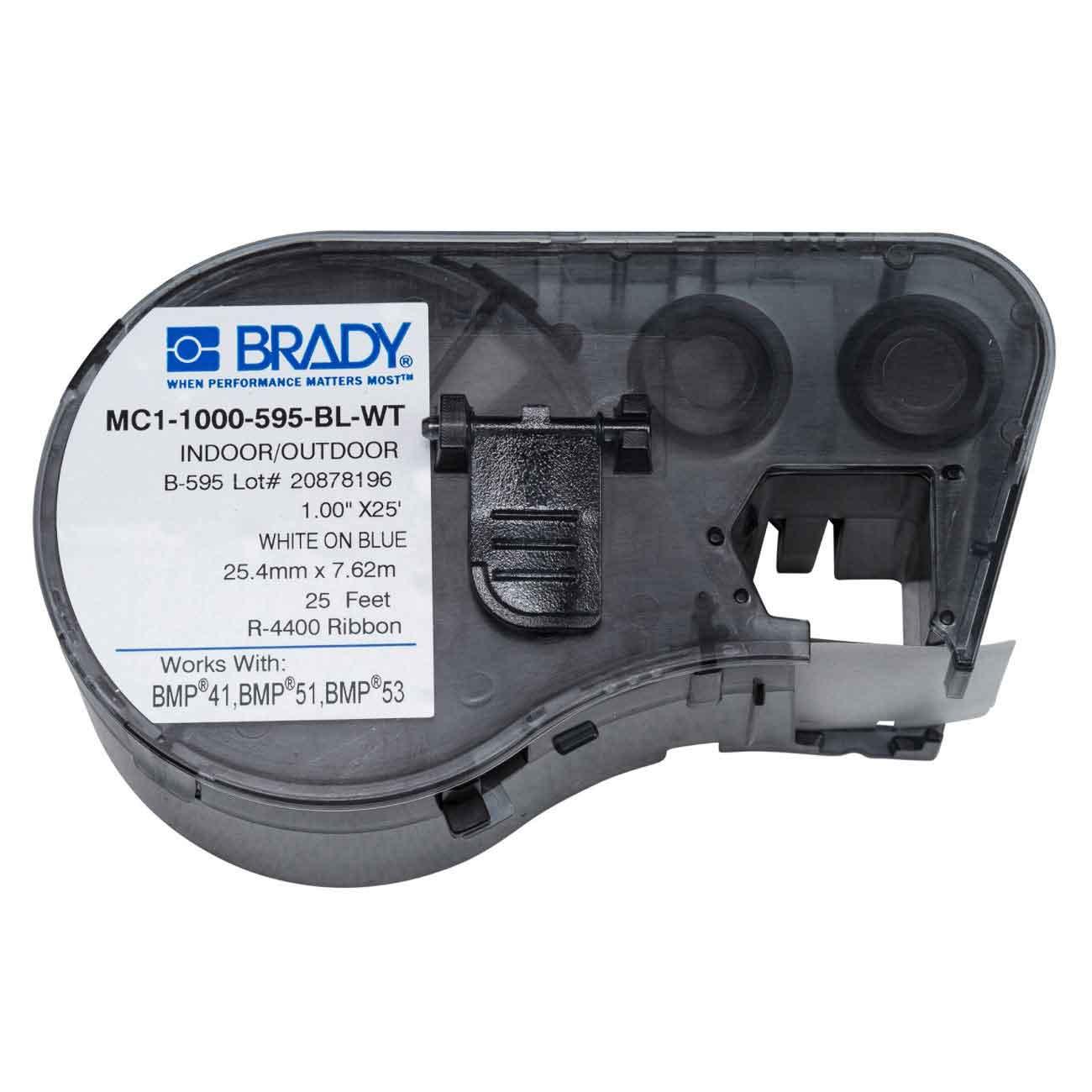 Brady® MC1-1000-595-BL-WT Label Cartridges