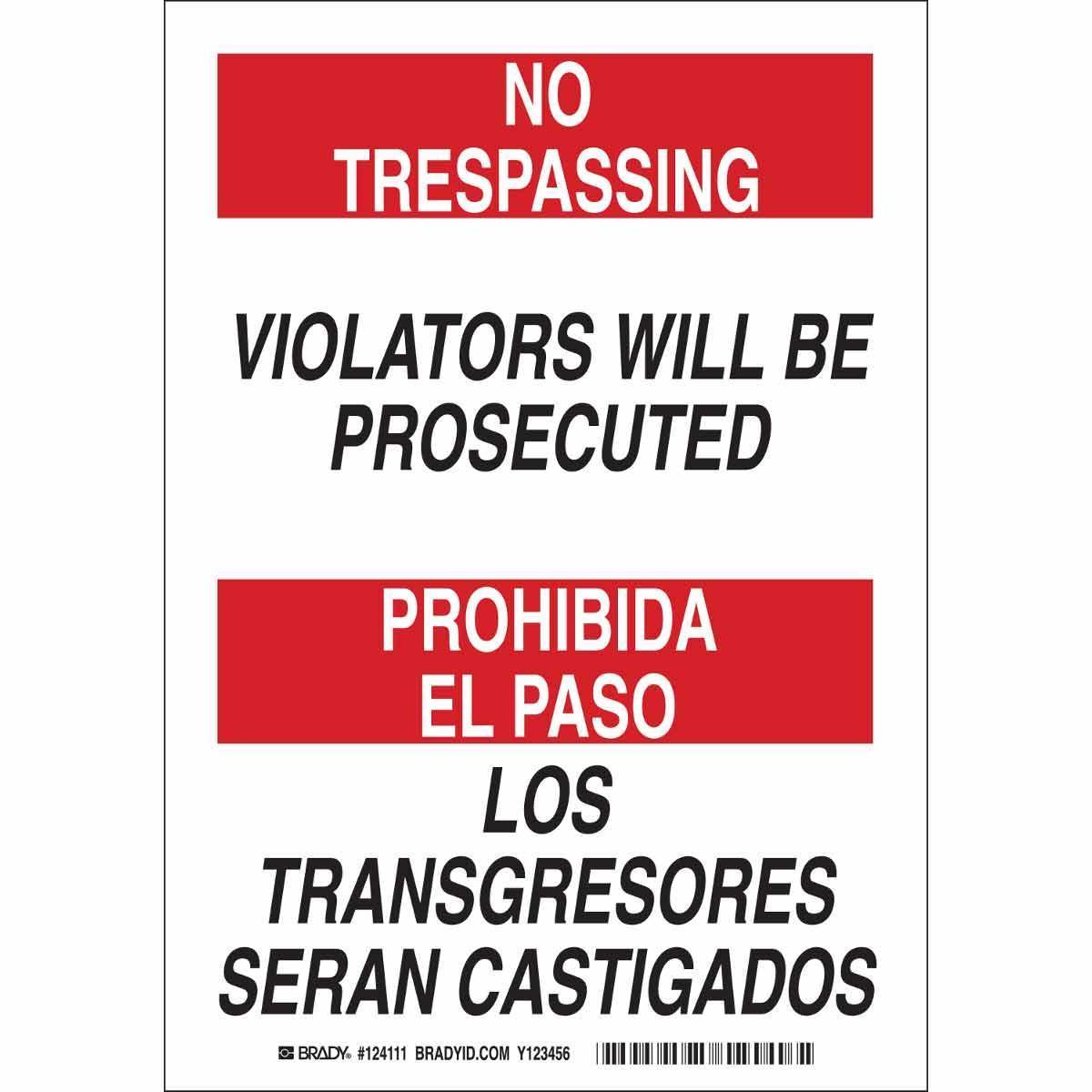 Brady® 124111 Access & Security Signs