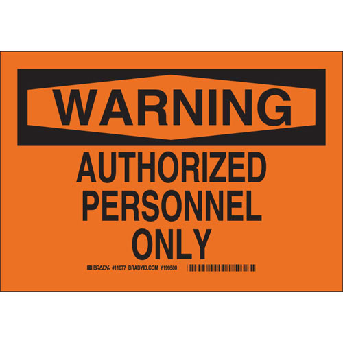 Brady® 11077 Access & Security Signs
