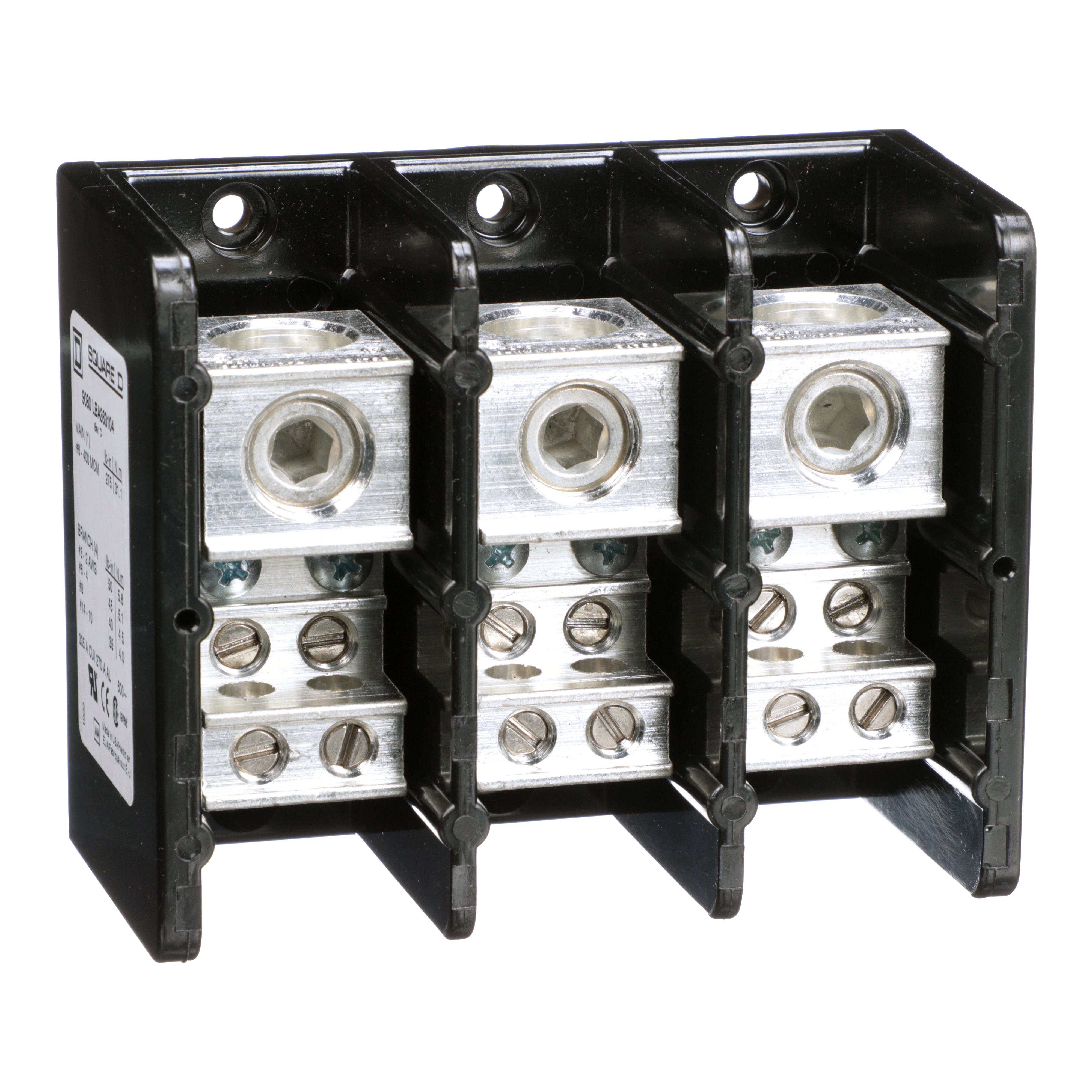 Square D™ 9080LBA363104 Multi-Pole Distribution Blocks