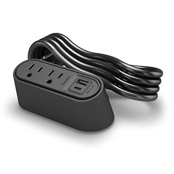 Wiremold® WSPC220CBK 2-Outlet Slim Desktop Power Center, Non-Metallic