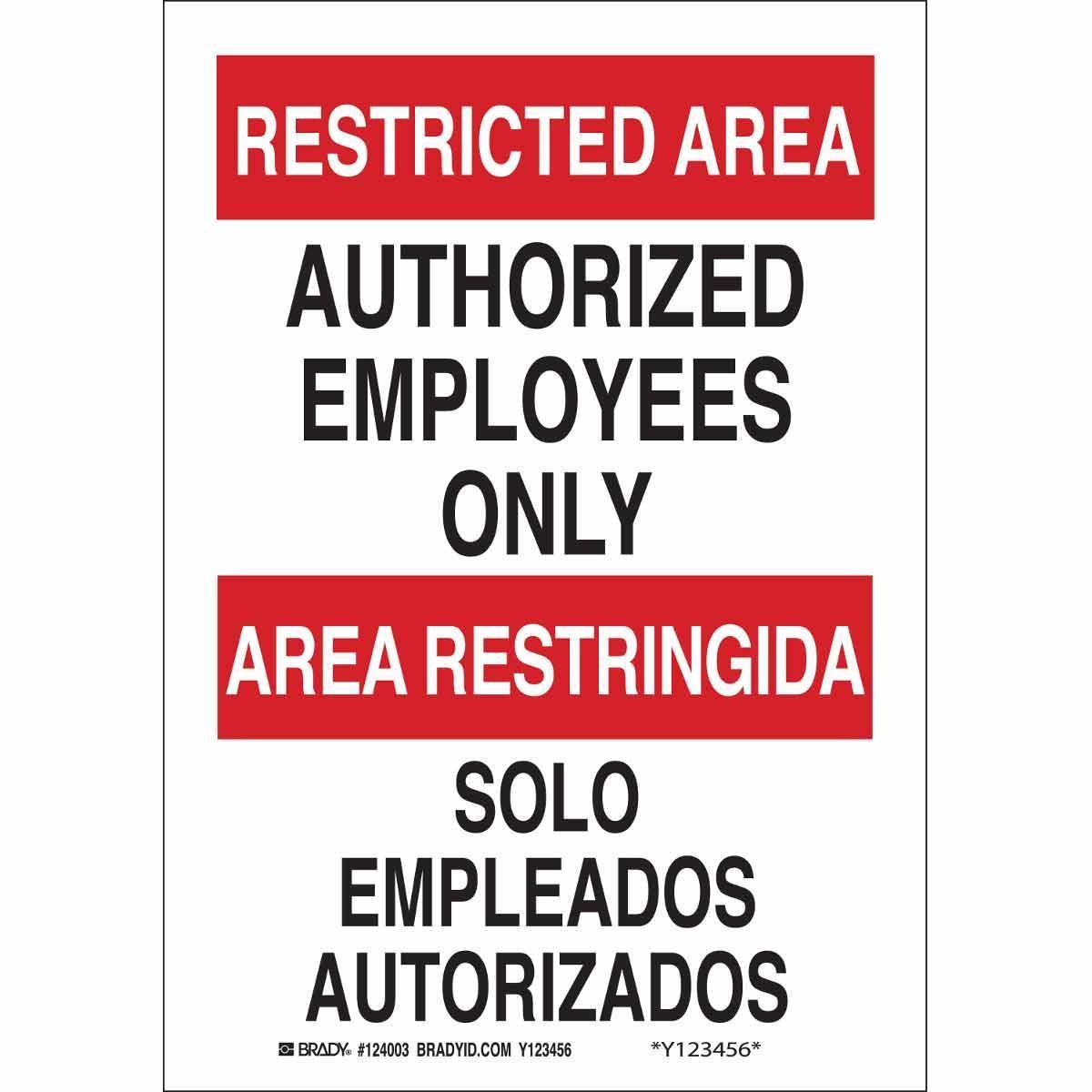 Brady® 124003 Access & Security Signs