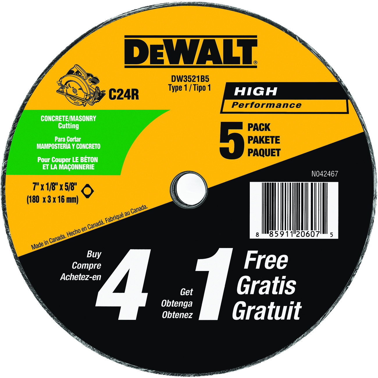 DeWALT® DW3521B5 Cut-Off Wheels