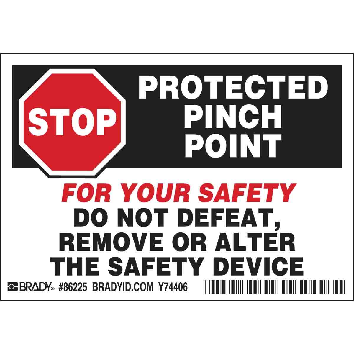 Brady® 86225 Safety & Facility Labels