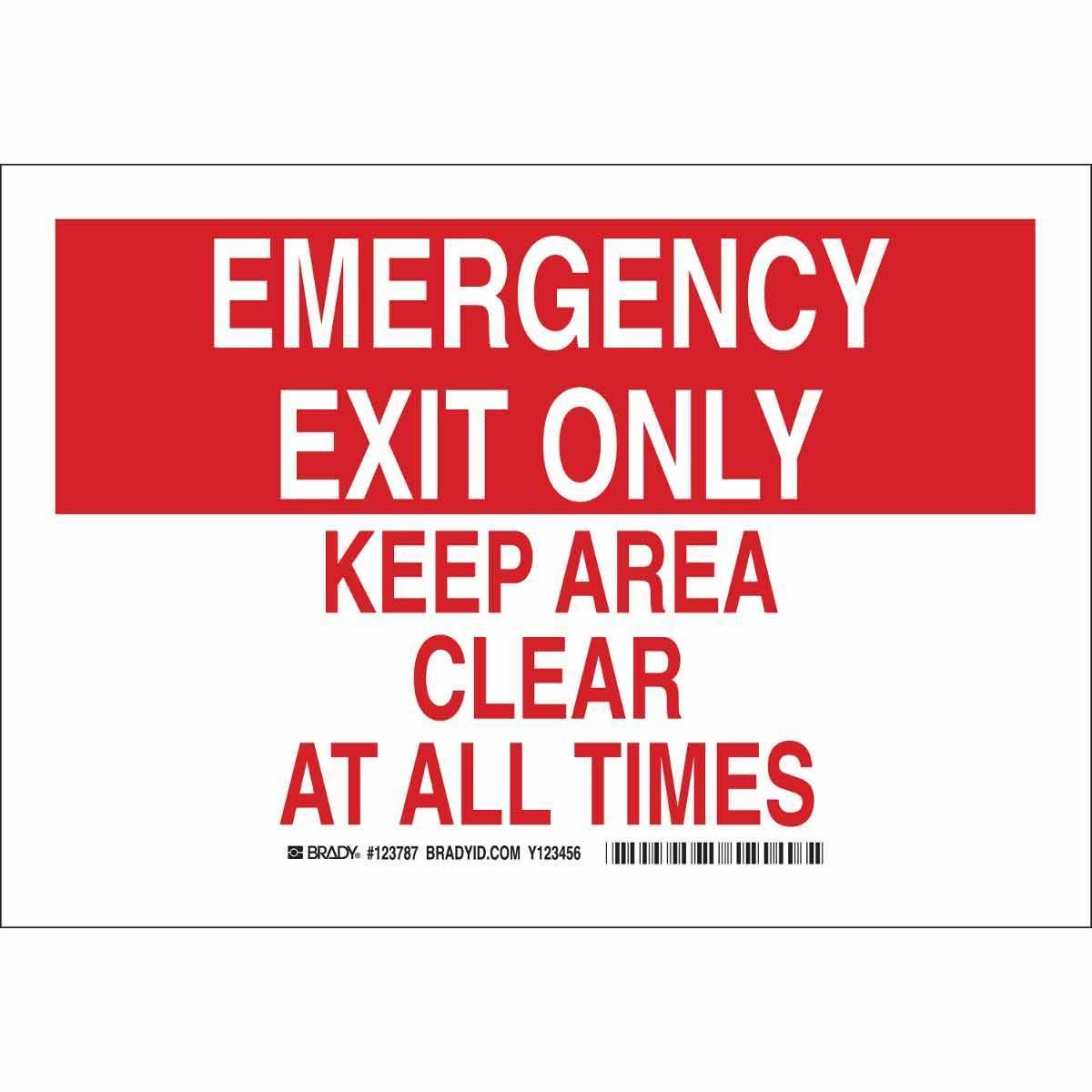 Brady® 123786 Fire, Emergency, Exit & First Aid Signs