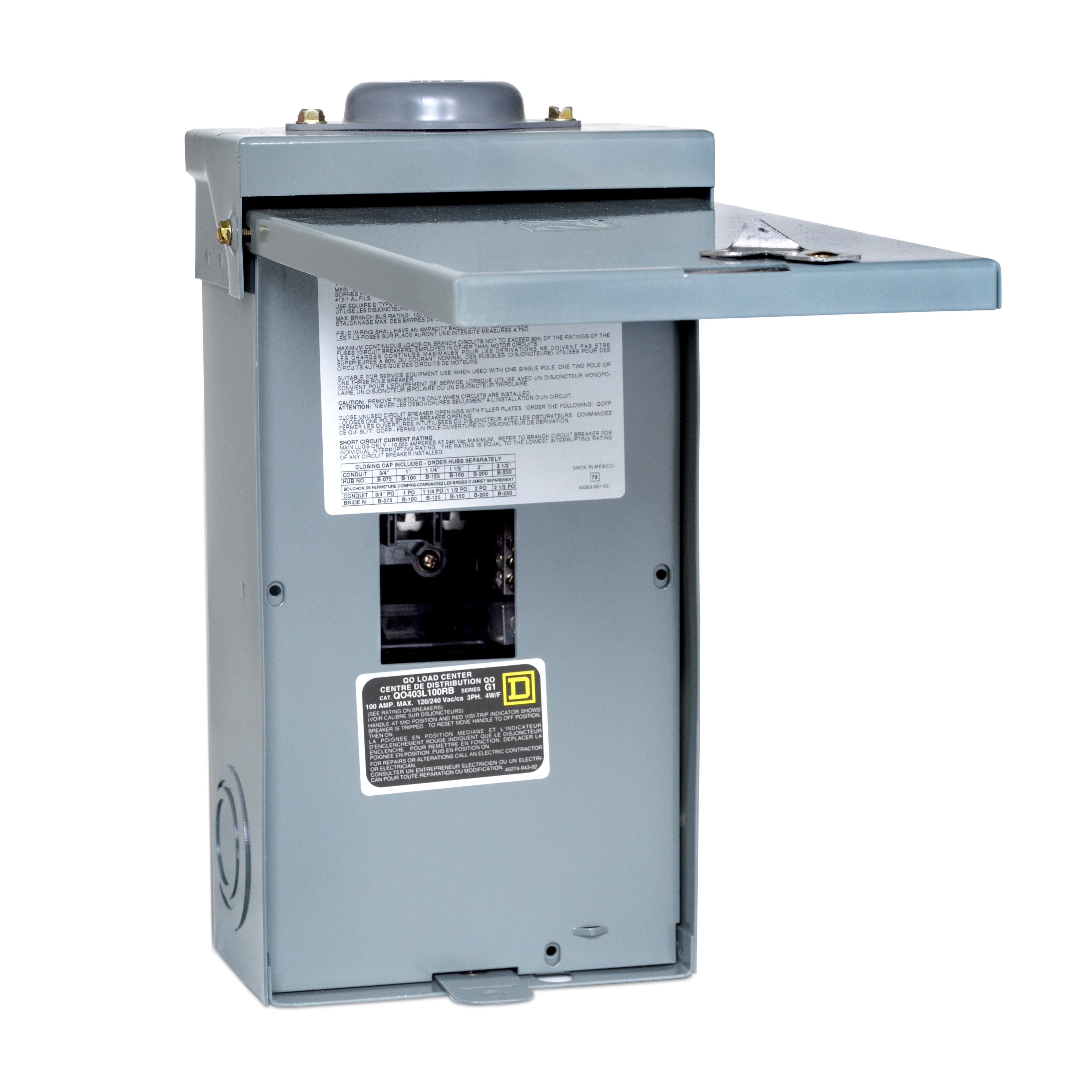 Square D™ QO403L100RB Three Phase Main Lug Load Centers