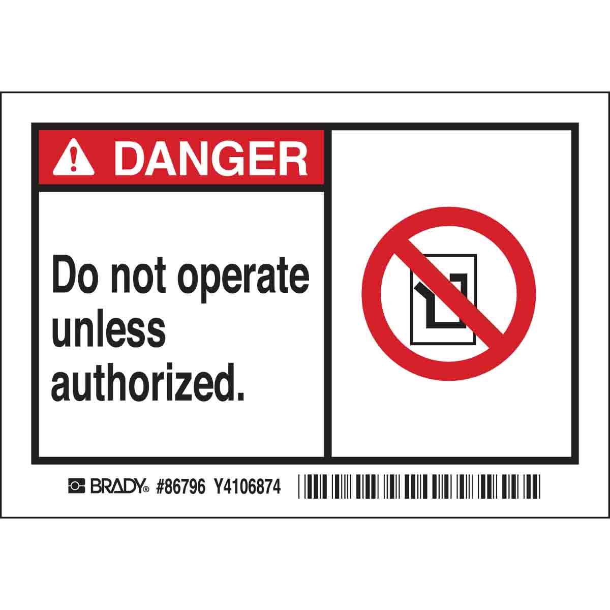 Brady® 86796 Safety & Facility Labels