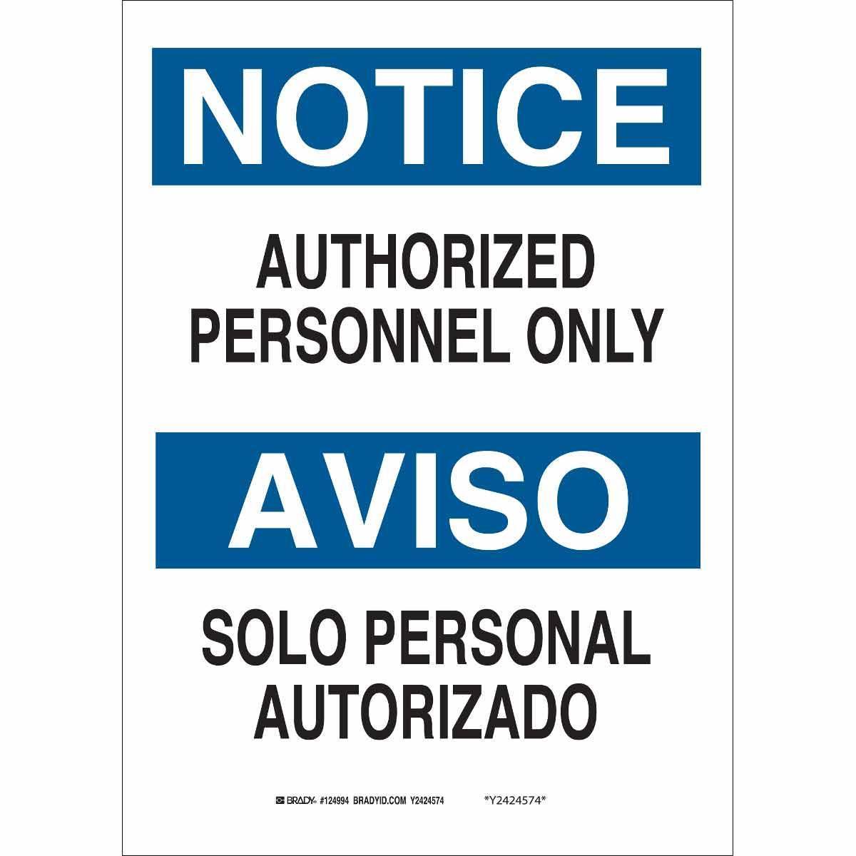 Brady® 39512 Access & Security Signs