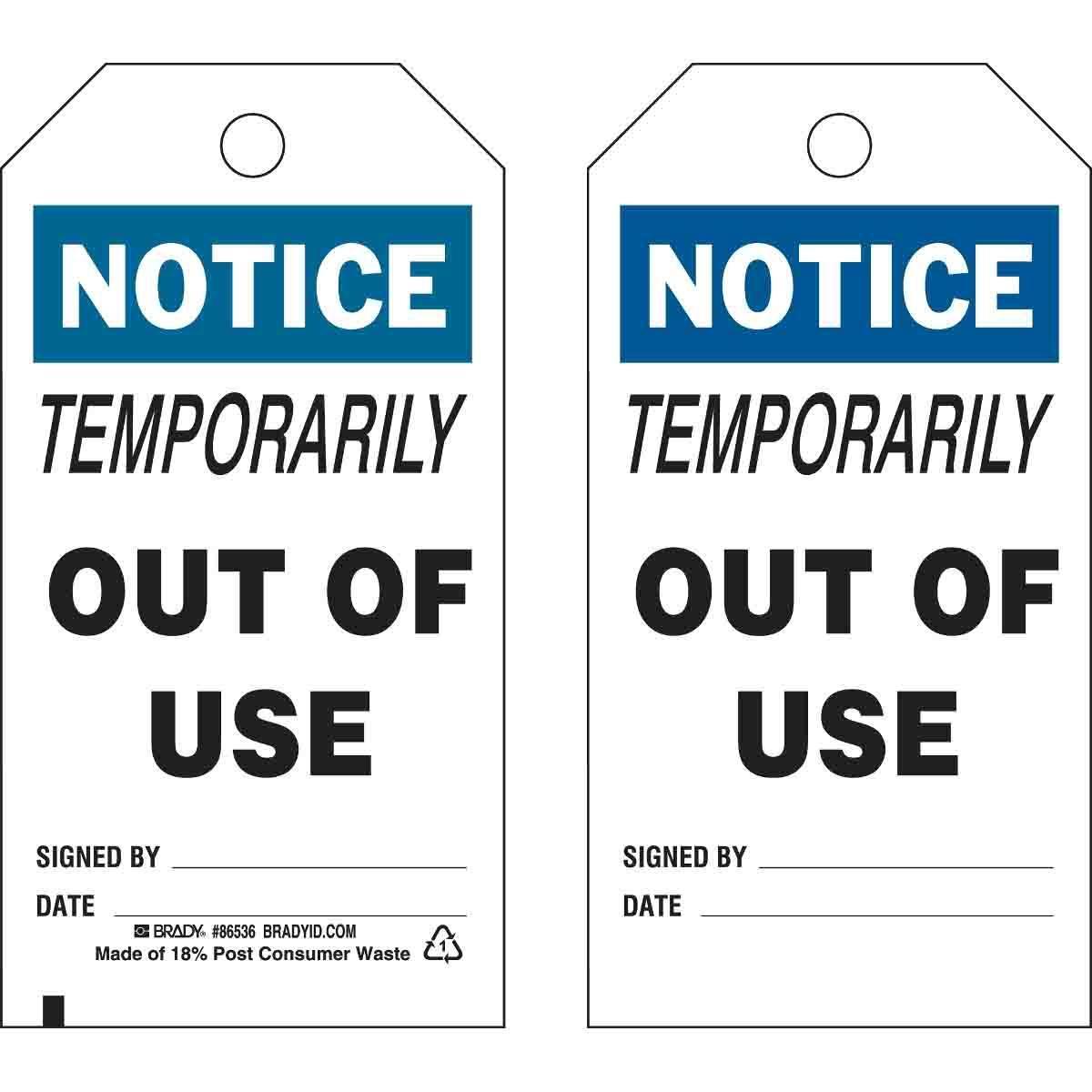 Brady® 86701 Safety & Facility Tags