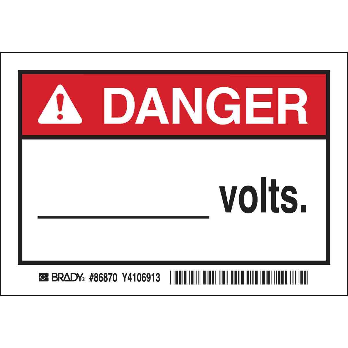 Brady® 86870 Safety & Facility Labels