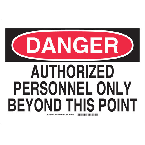 Brady® 10825 Access & Security Signs
