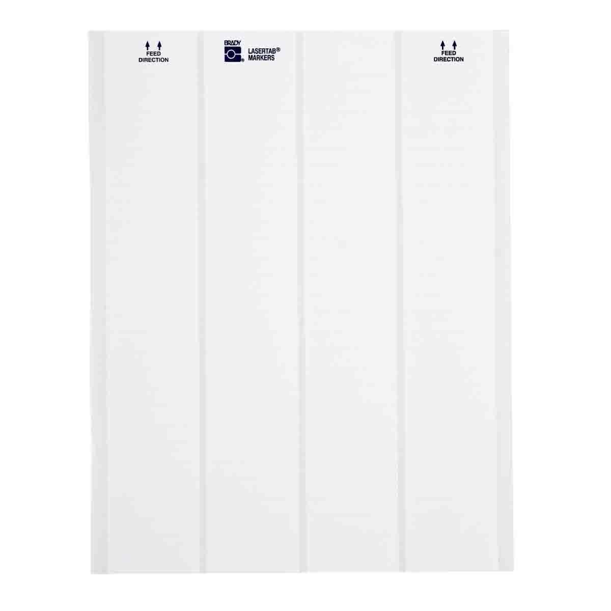 Brady® LaserTab® LAT-18-361-2.5 Rectangular Self-Laminating Printer Label, 1.33 in L x 1 in W, Clear/White, B-361B Polyester