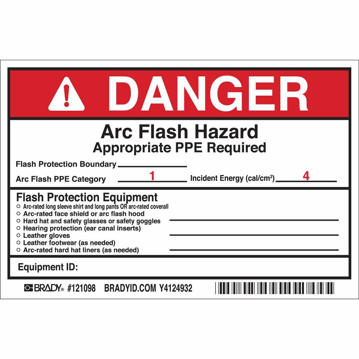 Brady® 121098 Safety & Facility Labels