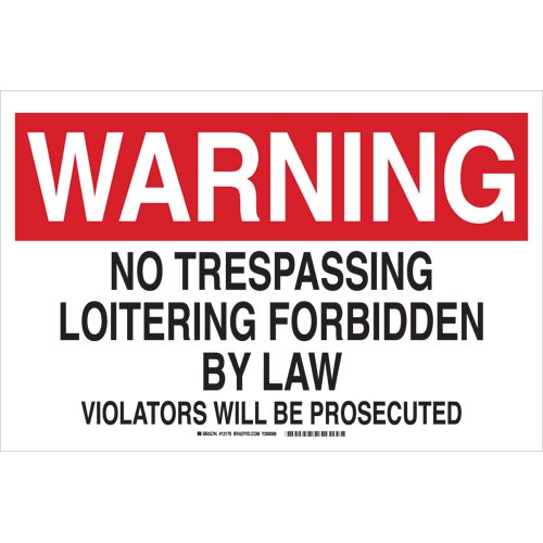 Brady® 12183 Access & Security Signs