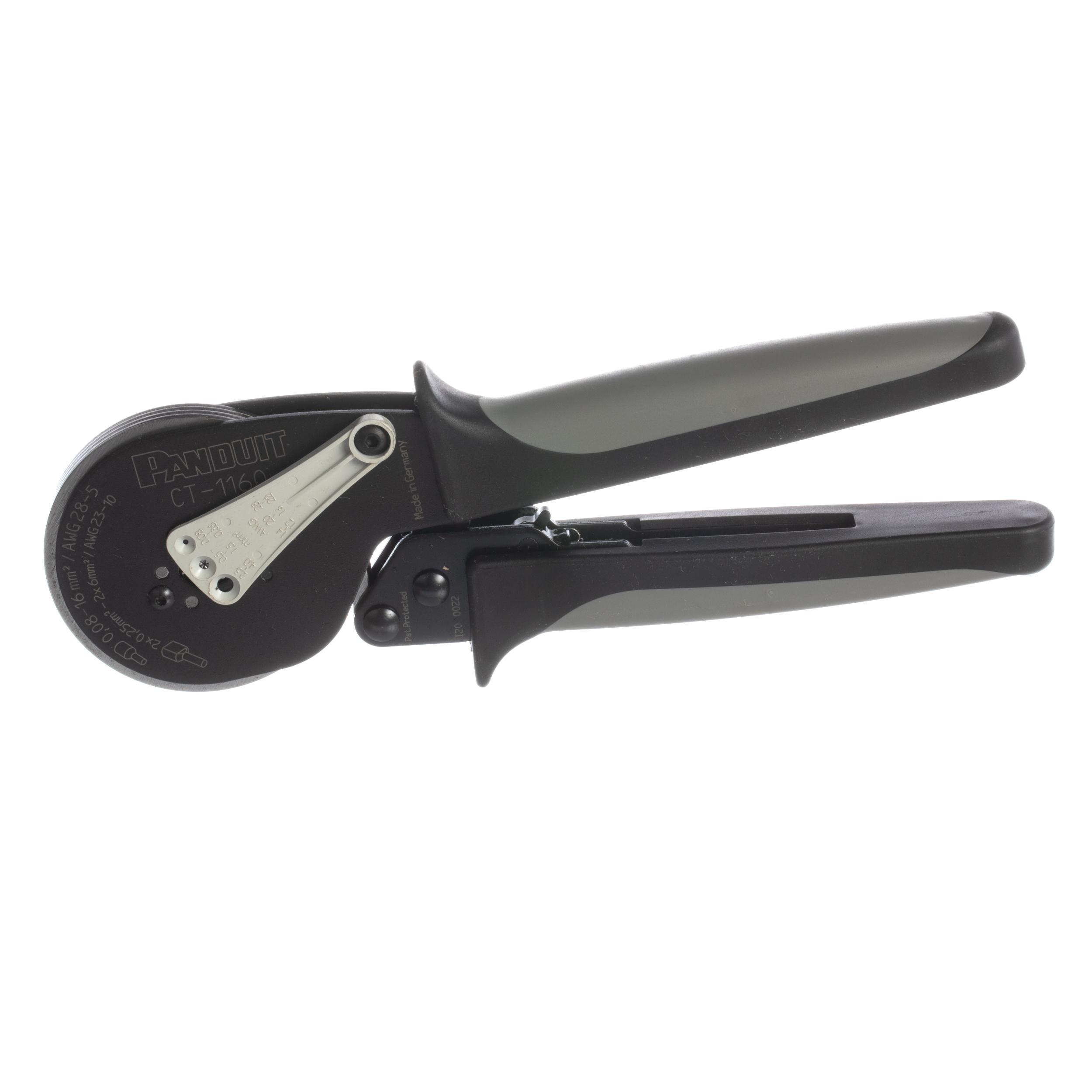 Panduit® CT-1160 Controlled Cycle Ferrule Crimping Tool With Point Locator, 28 to 5 AWG Cable/Wire