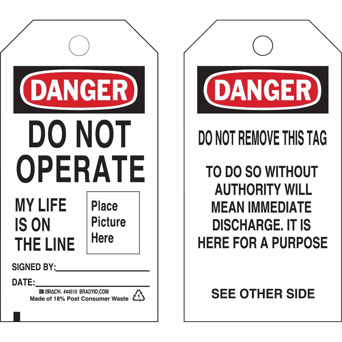 Brady® 44510 Safety & Facility Tags