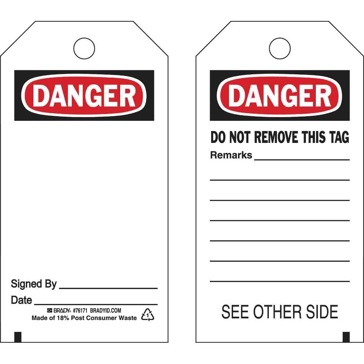 Brady® 76171 Safety & Facility Tags