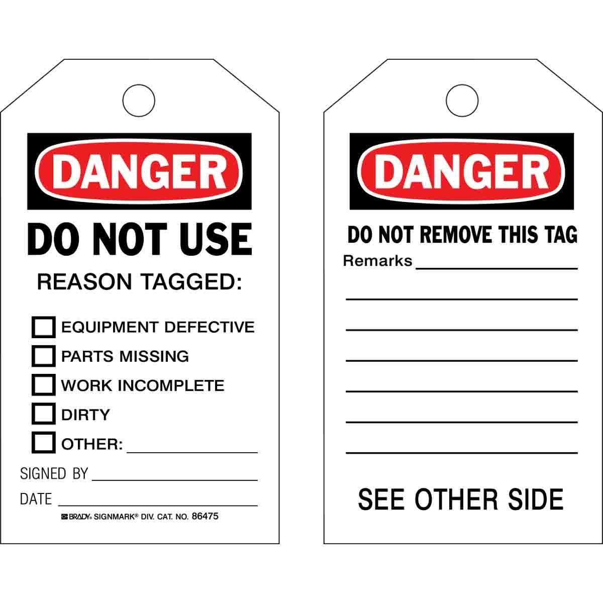 Brady® 86475 Safety & Facility Tags