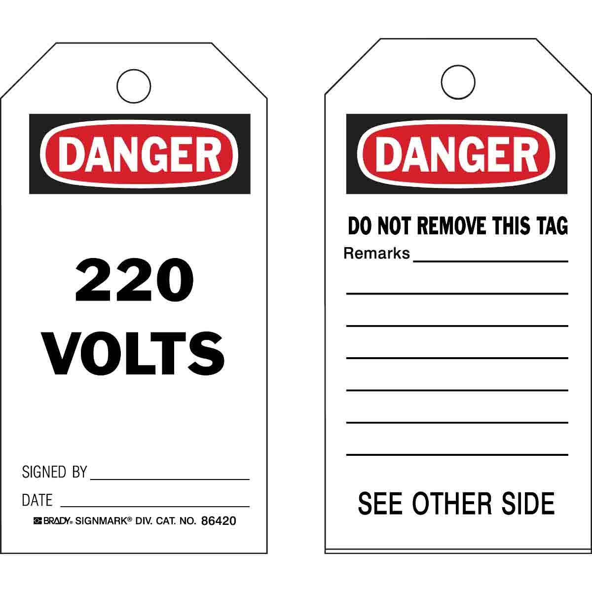 Brady® 86420 Safety & Facility Tags