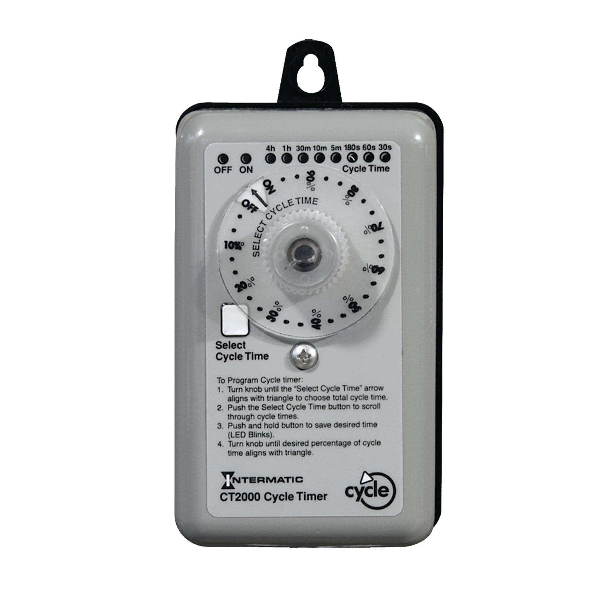 Intermatic® CT2000 Percentage Cycle Timer, 30 s to 4 hr Setting, 120/240 V AC, 1 hp, 2 hp, 1 Form C SPDT Contact, 1 Poles