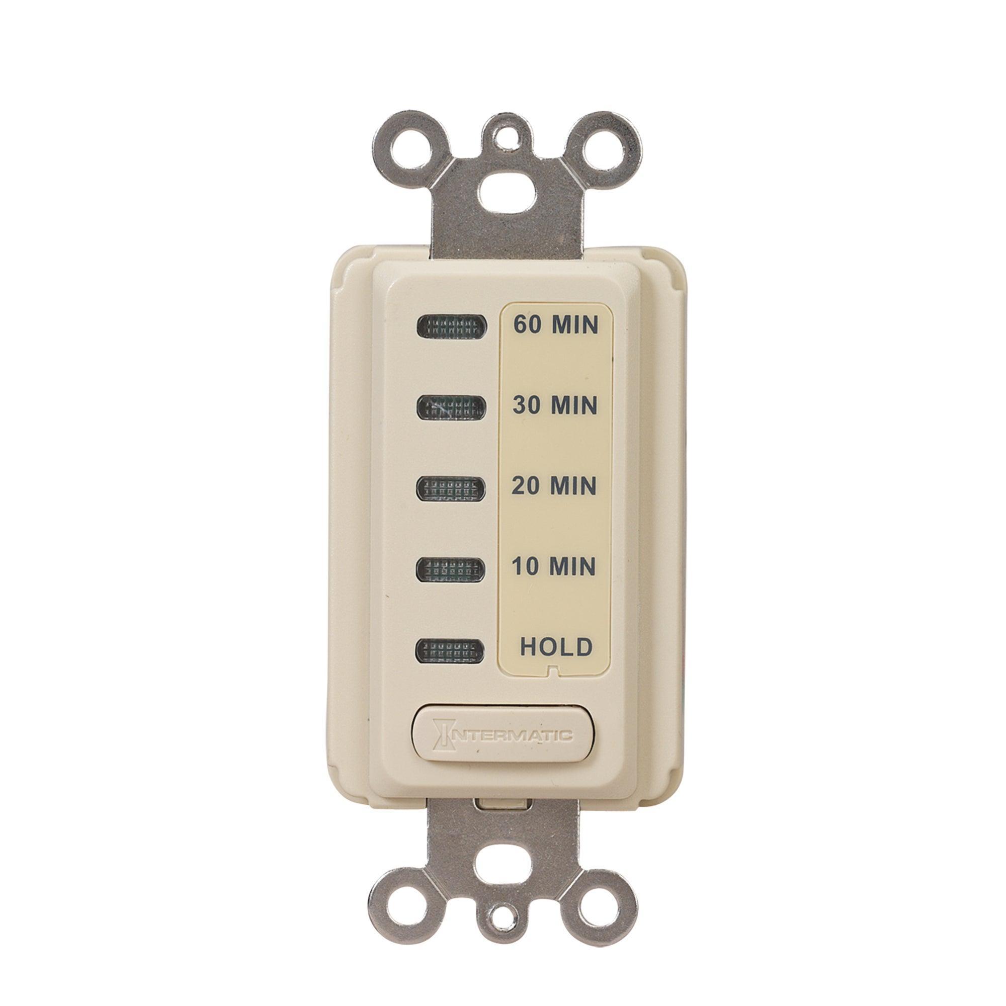 Intermatic® EI210 EI200 Auto Shut-Off In-Wall Electronic Countdown Timer, 10/20/30/60 min Setting, 120 V AC, 1/2 hp, 1NO 1 Form A SPST Contact, 1 Poles