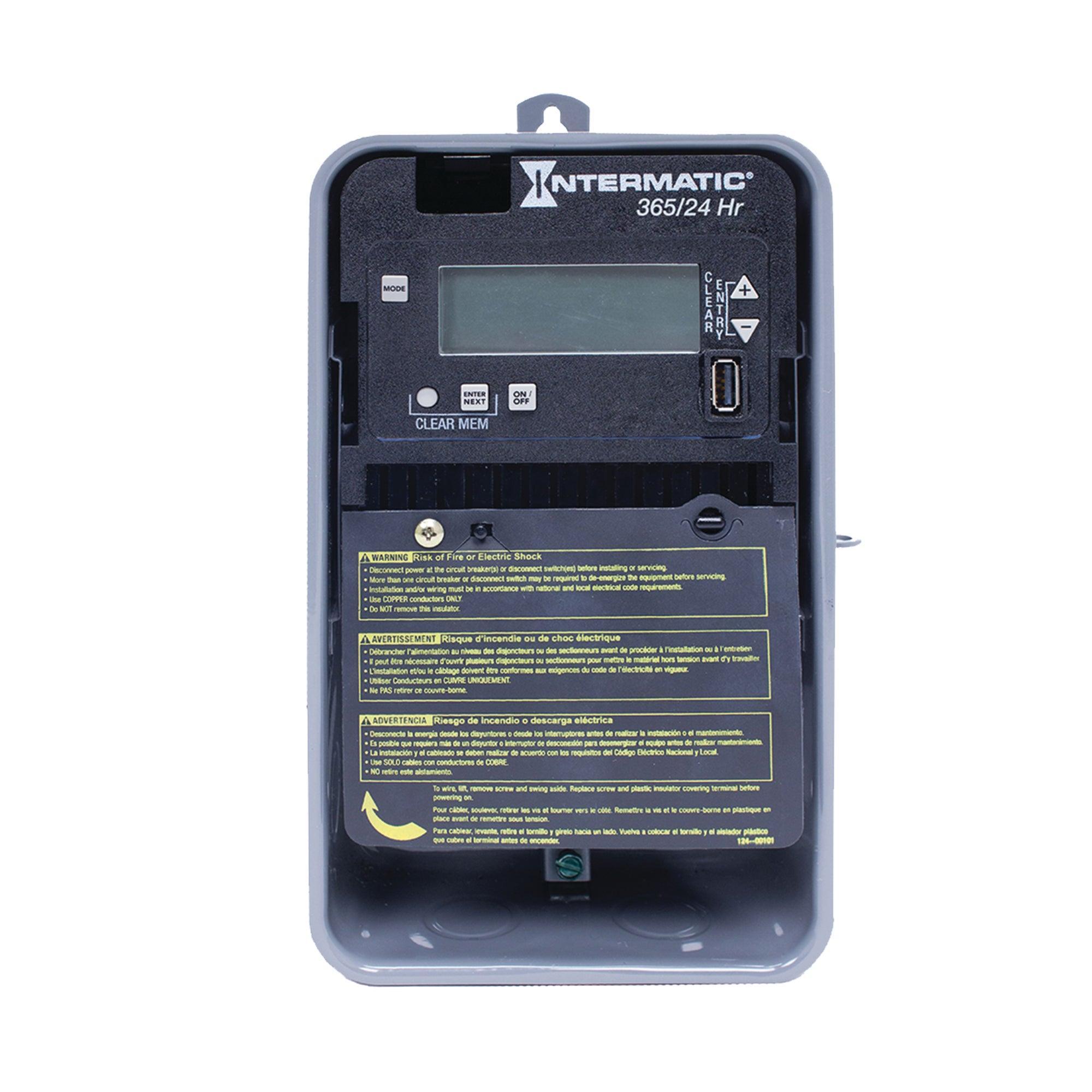 Intermatic® ET2105CR ET2000 Electronic Time Switch, 1 min to 23 hr 59 min Setting, 120 to 277 V AC, 1, 2 hp, 1NO 1 Form A SPST Contact, 1 Poles