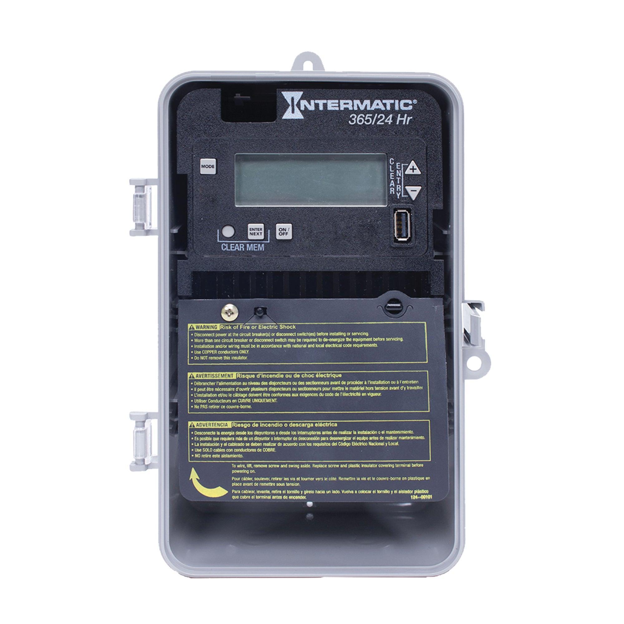 Intermatic® ET2115CP ET2000 Electronic Time Switch, 1 min to 23 hr 59 min Setting, 120 to 277 V AC, 1, 2 hp, 1CO 1 Form C SPDT Contact, 1 Poles