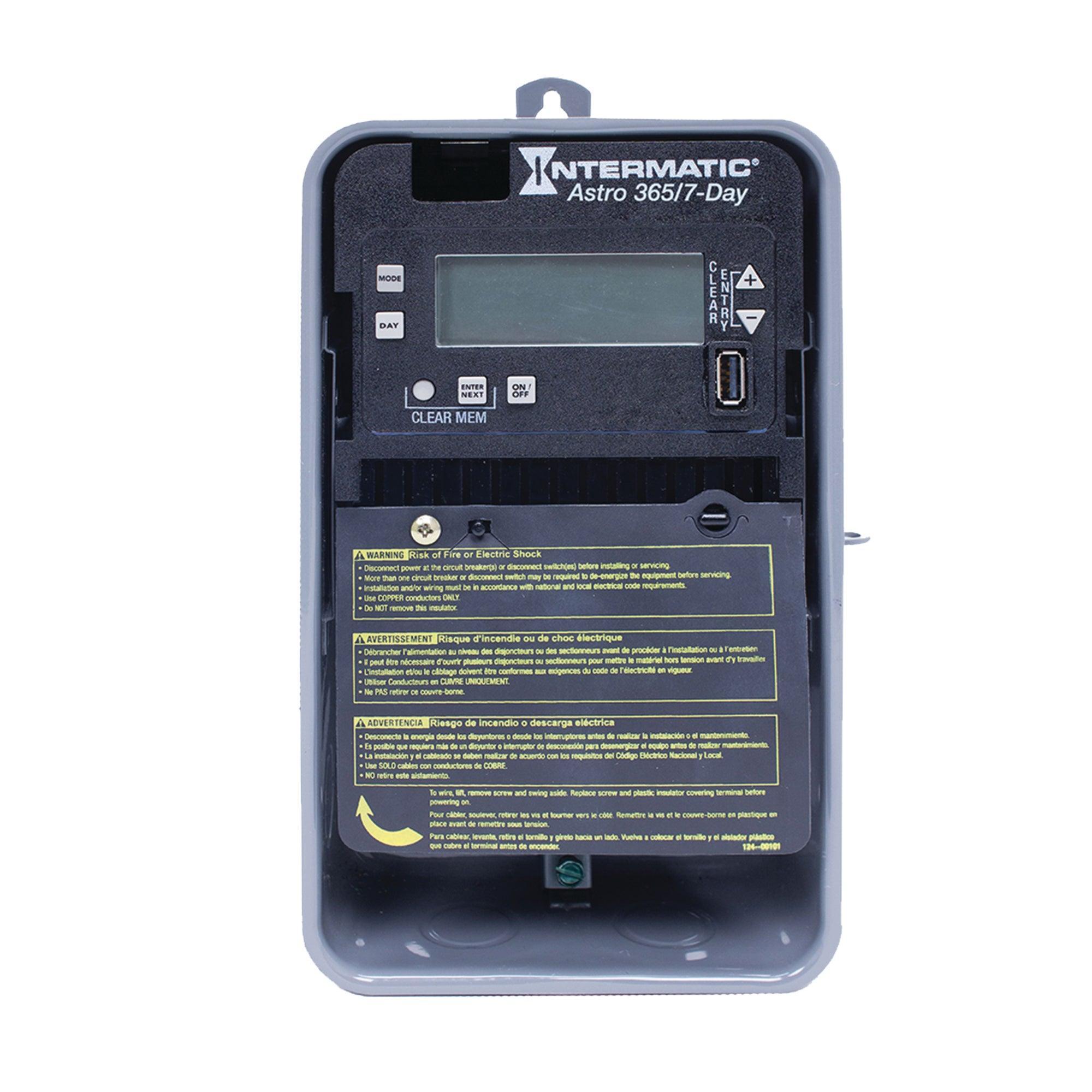 Intermatic® ET2805CR ET2000 Electronic Time Switch, 1 min to 6 days 23 hr 59 min Setting, 120 to 277 V AC, 1, 2 hp, 1NO 1 Form A SPST Contact, 1 Poles