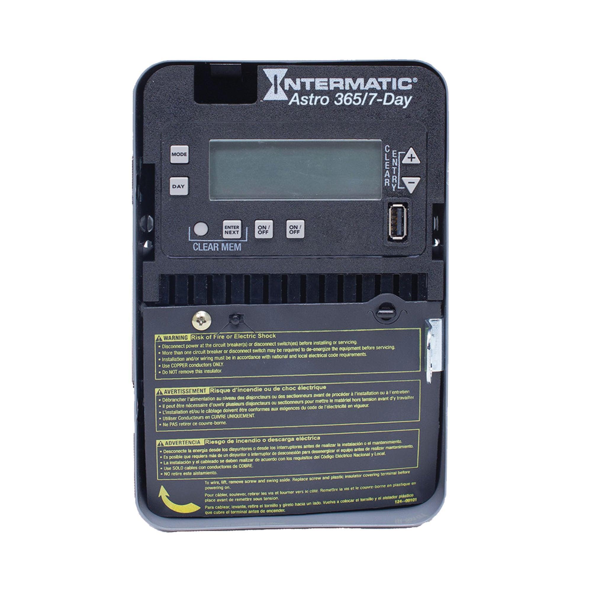 Intermatic® ET2825C ET2000 Electronic Time Switch, 1 min to 6 days 23 hr 59 min Setting, 120 to 277 V AC, 1, 2 hp, 2 Form A 2SPST Contact, 1 Poles