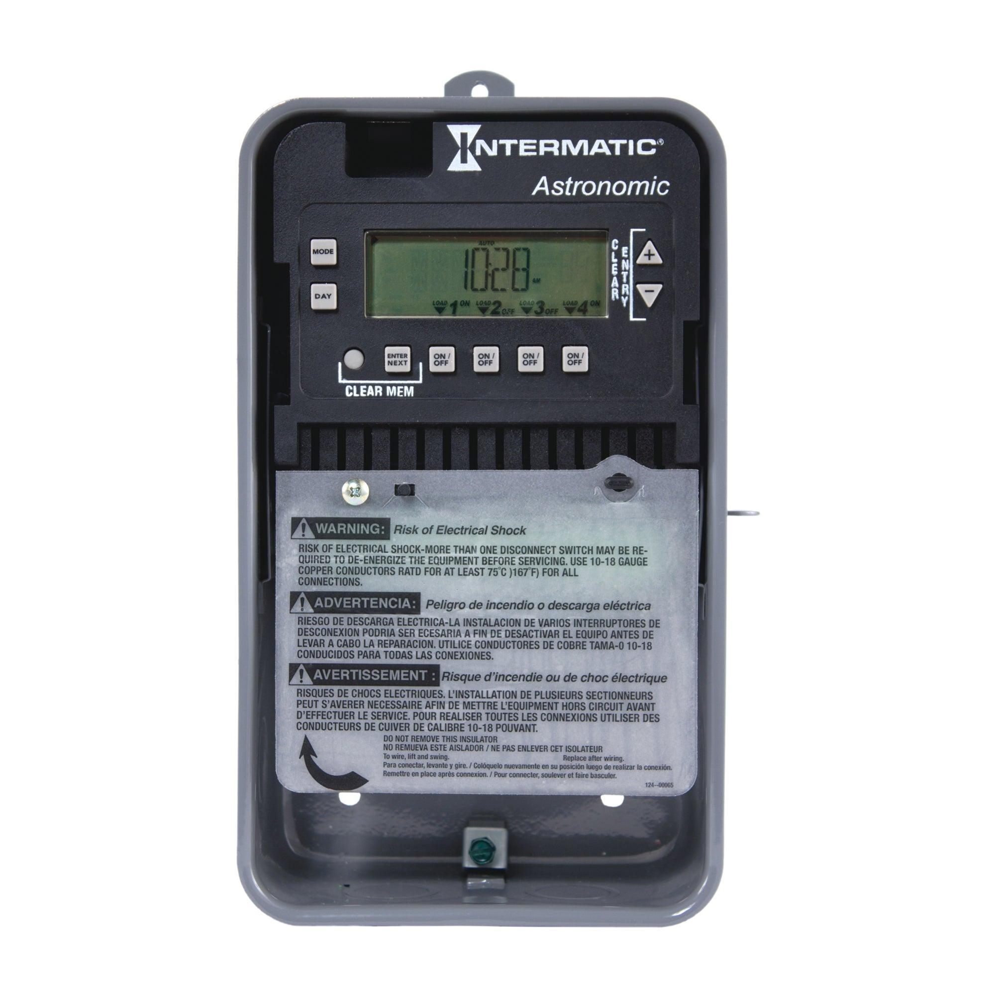 Intermatic® ET8415CR Astronomic Electronic Timer Switch, 1 min to 6 days 23 hr 59 min Setting, 120/277 V AC, 1, 2 hp, 1NO 1 Form A SPST Contact, 1 Poles