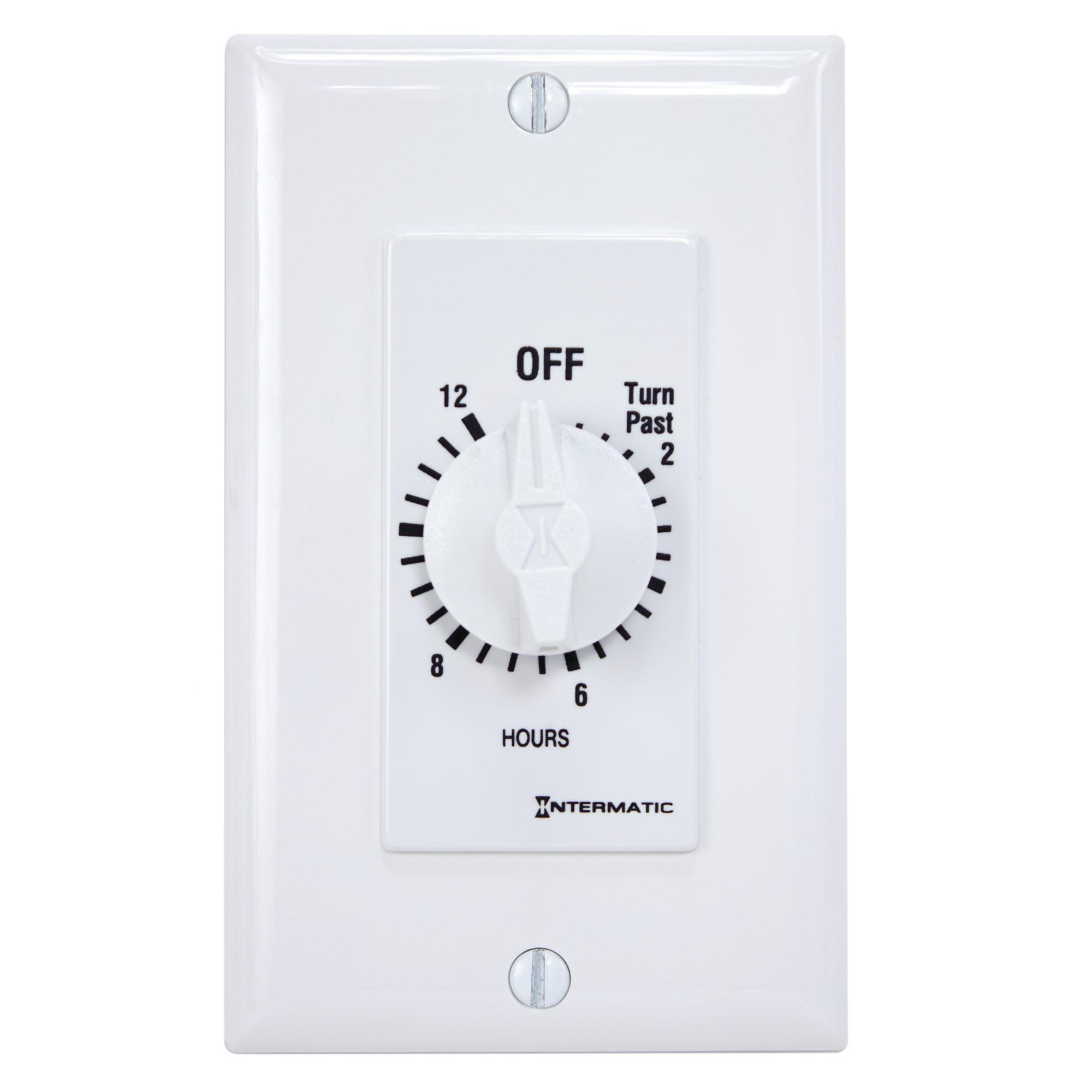 Intermatic® FD12HWC FD Series Auto Off Decorator Mechanical Spring Wound Timer, 12 hr Setting, 125/257 V AC, 1 hp, 2 hp, 1NO 1 Form A SPST Contact, 1 Poles