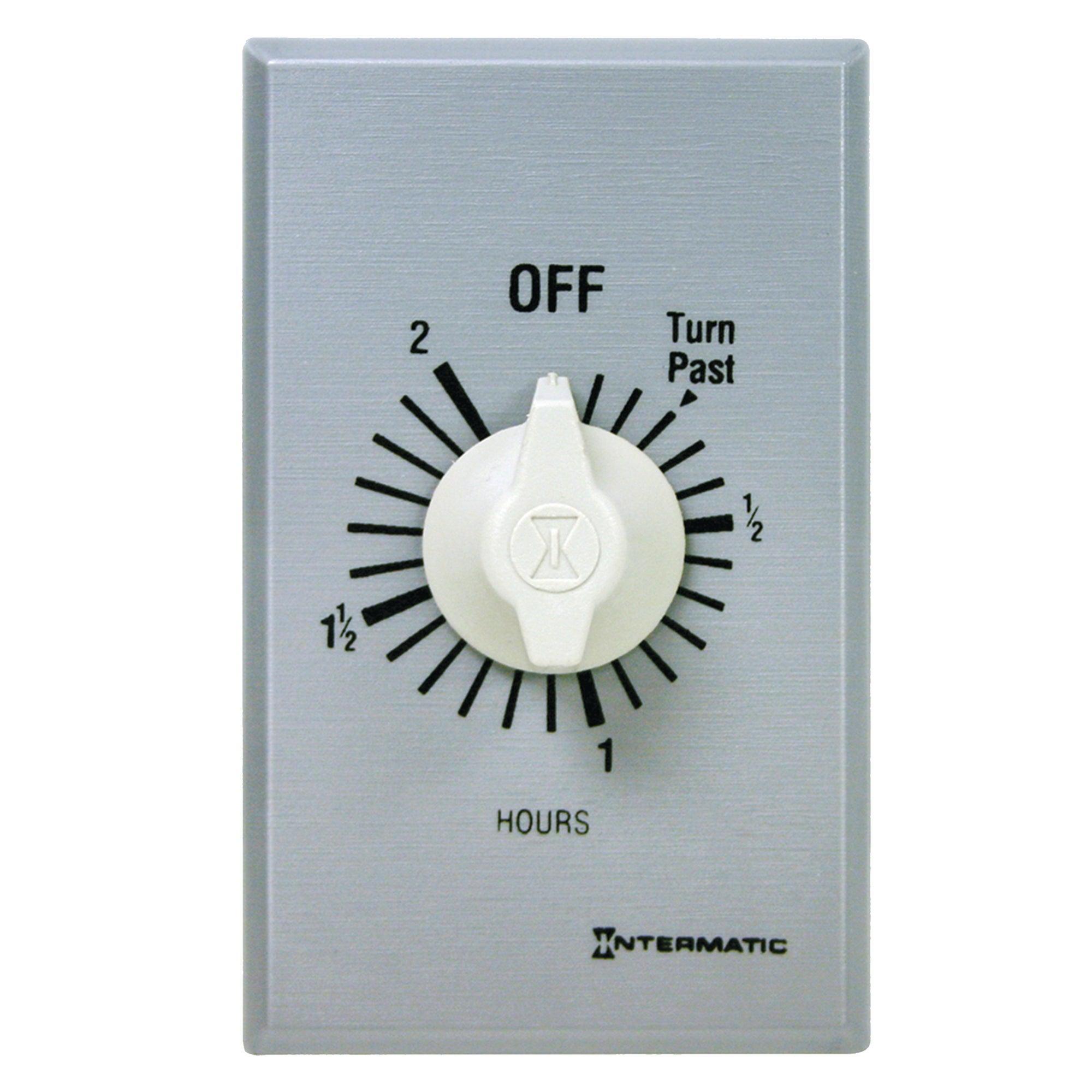 Intermatic® FF2H FF Series Auto Off Commercial Mechanical Spring Wound Timer, 2 hr Setting, 125/257 V AC, 1 hp, 2 hp, 1NO 1 Form A SPST Contact, 1 Poles