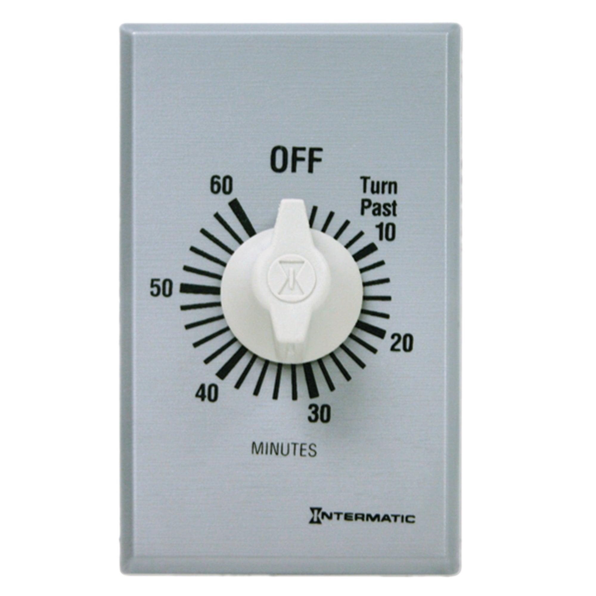 Intermatic® FF460M FF Series Auto Off Commercial Mechanical Spring Wound Timer, 60 min Setting, 125/257 V AC, 1 hp, 2 hp, 2NO 2 Form A DPST Contact, 2 Poles