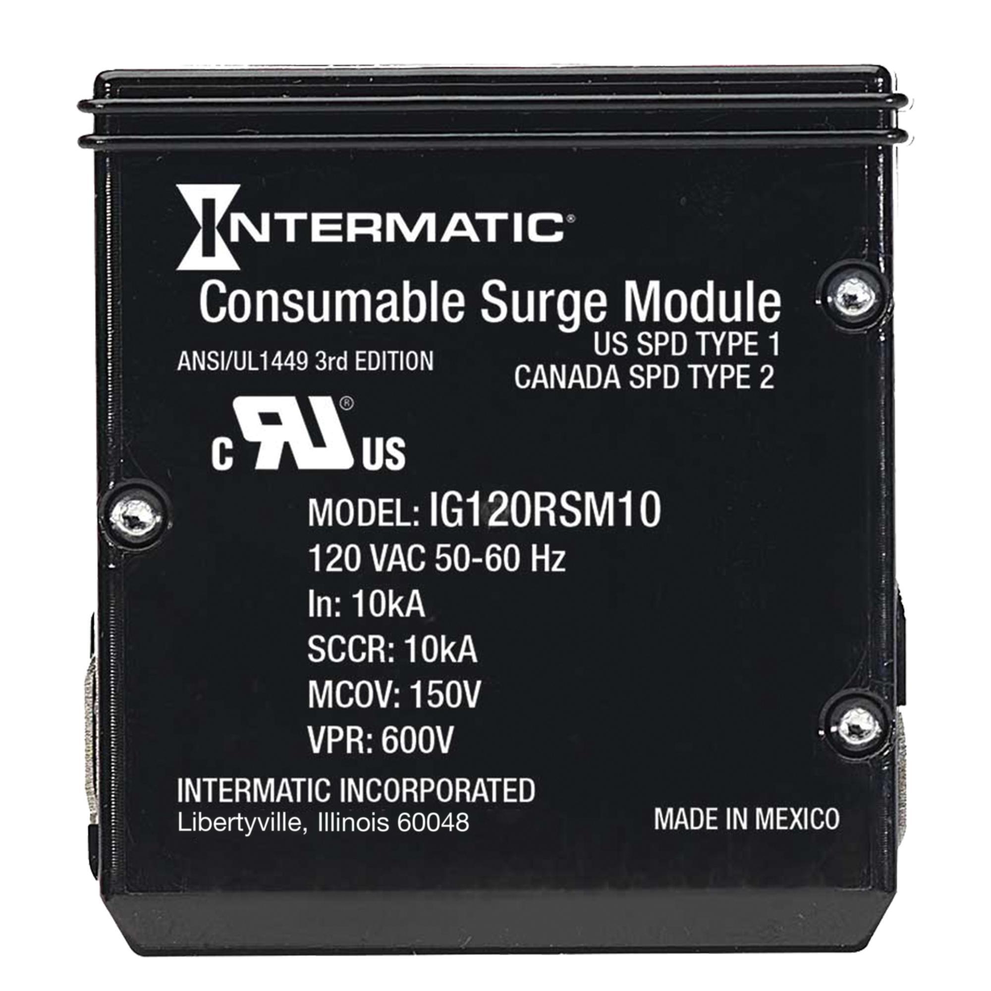 Intermatic® IG120RSM10K, For Use With SmartGuard® IG2240 Surge Protective Device, Black