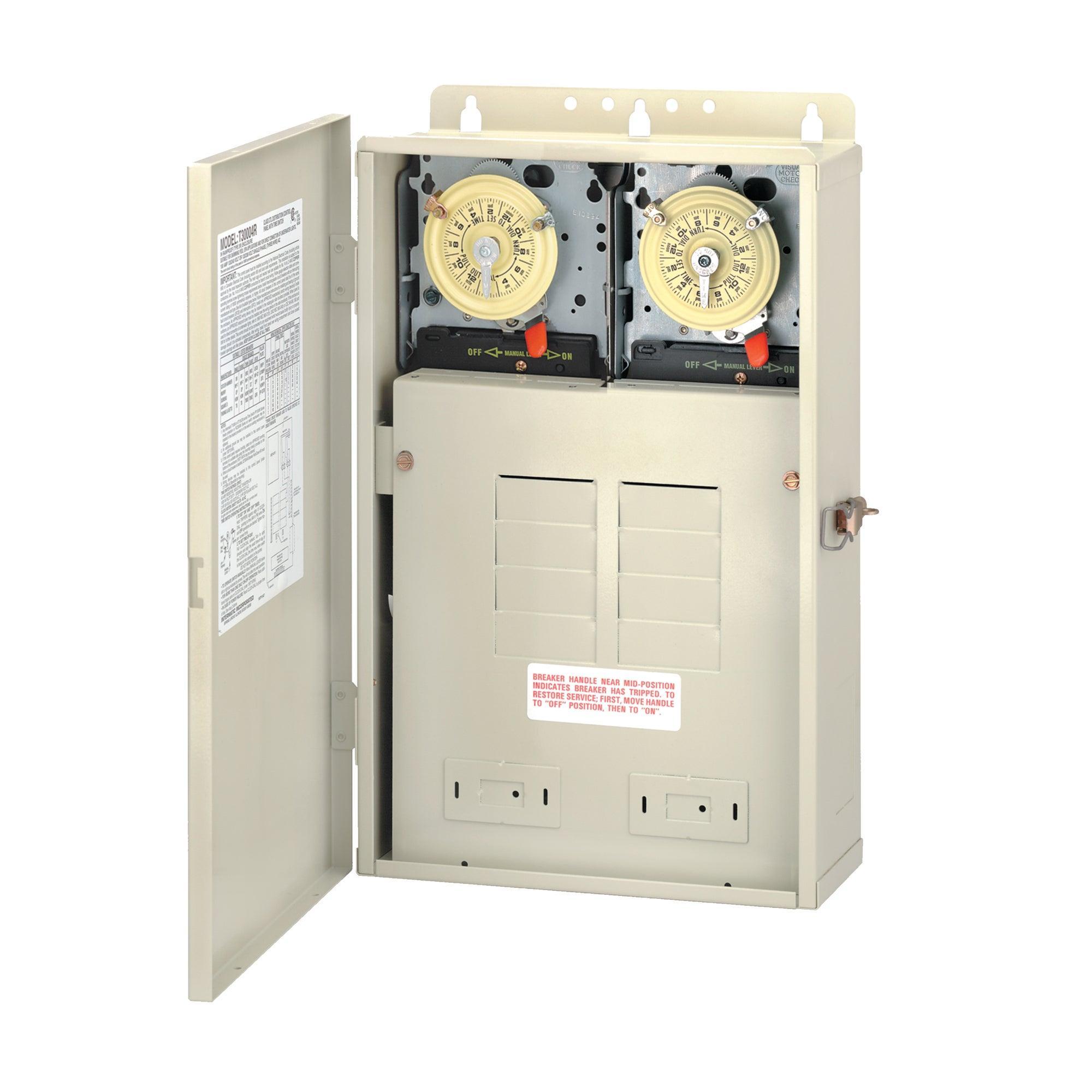 Intermatic® T30401R T30000R 1-Phase Mechanical Timer Switch, 24 hr Setting, 120/240 V AC, 5 hp, DPST/SPST Contact, 2 Poles