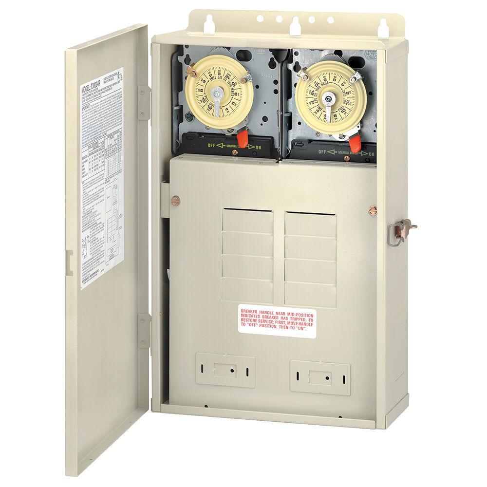 Intermatic® T30404R T30000R 1-Phase Mechanical Timer Switch, 24 hr Setting, 240 V AC, 5 hp, DPST/DPST Contact, 2 Poles