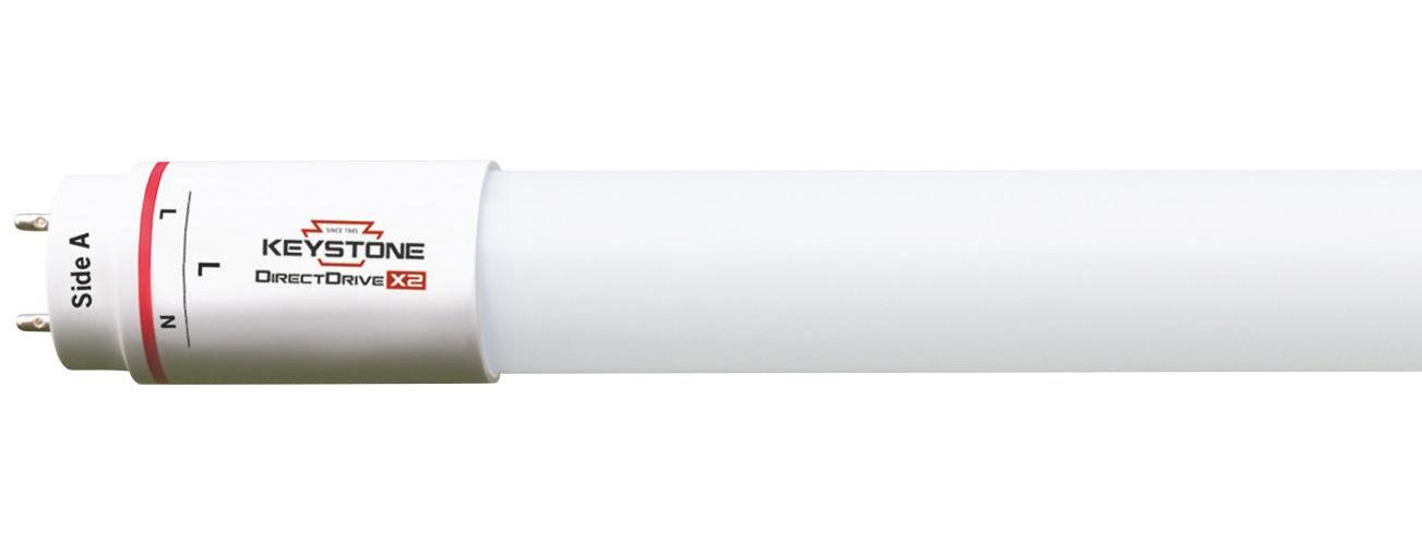Keystone Technologies KT-LED25T8-48G-840-DX2-CP 800 DirectDrive DX2 High Efficiency Lamp, 25 W, G13 Lamp Base, T8 Shape, 2900 Lumens