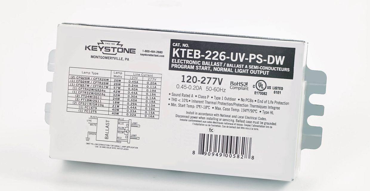 Keystone Technologies KTEB-226-UV-PS-DW-CP Electronic Fluorescent Ballasts