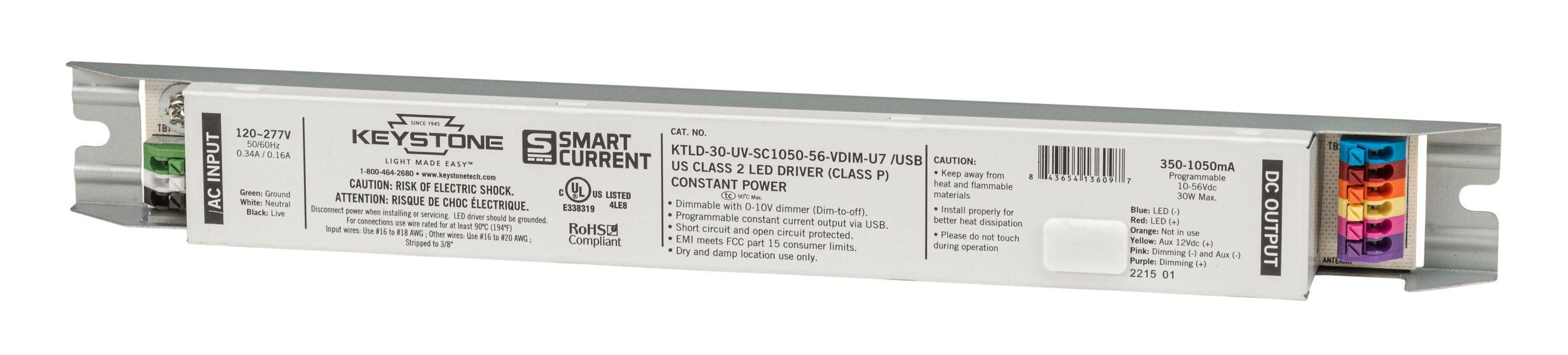 Keystone Technologies KTLD-30-UV-SC1050-56-VDIM-U7 -USB LED Drivers