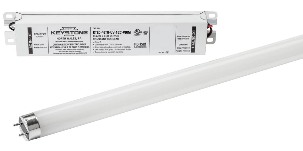 Keystone Technologies KTLD-4LT8-UV-12C-VDIM-CP Emergency Battery Backup, 120 to 277 V AC Input, 36 to 45 VDC Output, 9.50 in L x 1.80 in W