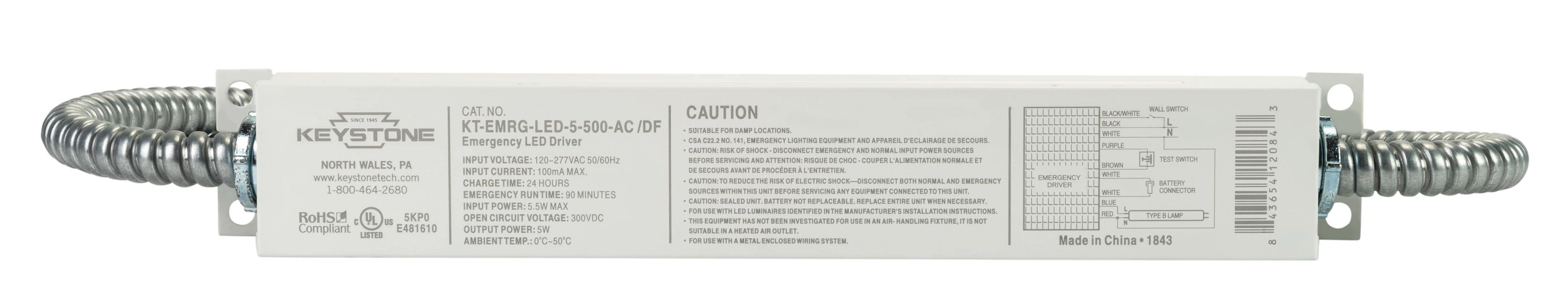 Keystone Technologies KT-EMRG-LED-5-500-AC -DF-IP LED Drivers
