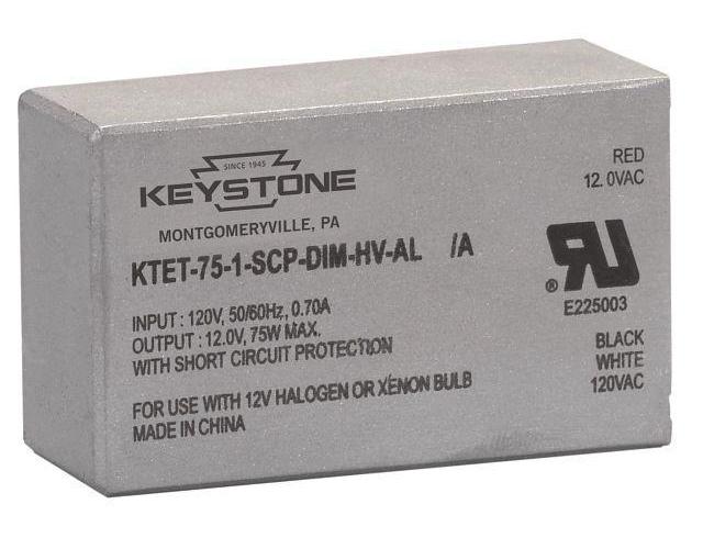 Keystone Technologies KTET-75-1-SCP-DIM-HV-AL /A-DP Step Down Lamp Transformers