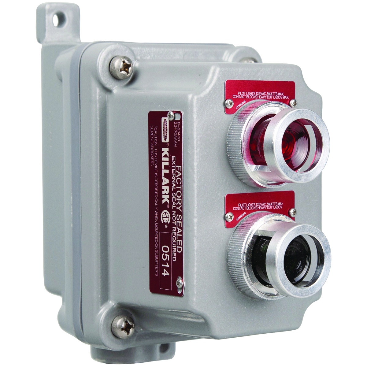 Killark® FXCS-2B30RL-GL Pilot Light Control Stations